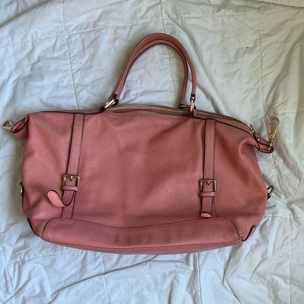Genuine Pink Leather pink Tote Bag